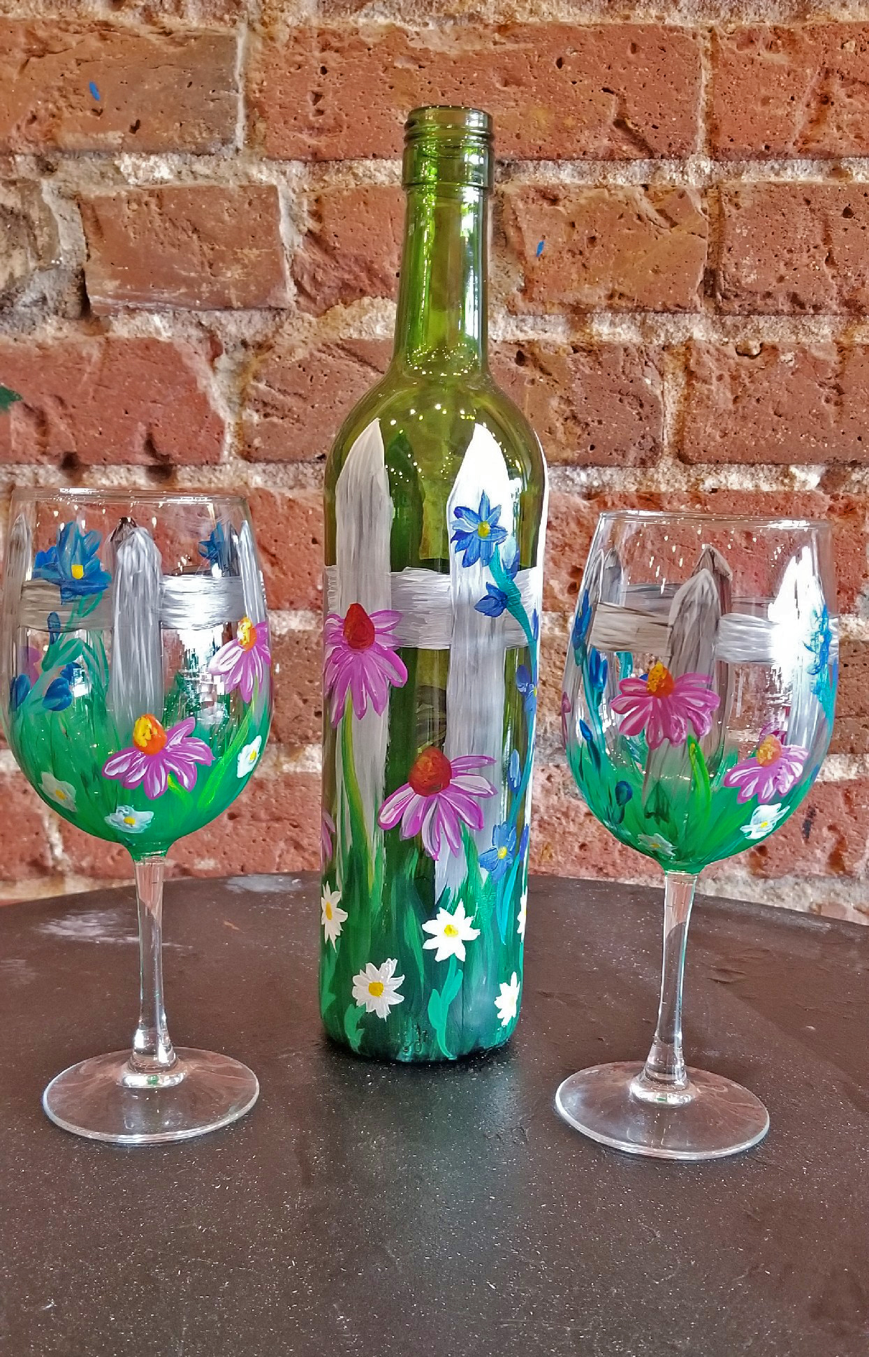 Wildflower Garden Wine Bottle